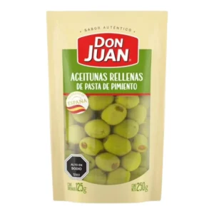 ACEITUNAS RELLENAS DE PIMENTO DON JUAN 250GRS