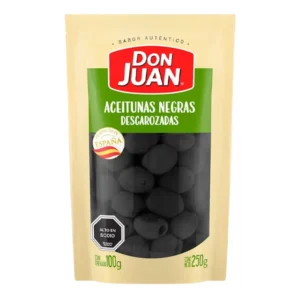 ACEITUNA NEGRA DESCAROZADA 250 G DON JUAN