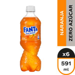 Fanta Naranja Zero Azúcar Desechable 591ml x6